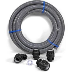 POOL TOTAL Poolanschluss-SET 12m Flexrohr Ø 50mm + 4 Flex-Fittinge, Dichtband