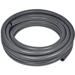 POOL TOTAL 50m Poolflex Flexibler PVC Druckschlauch Ø 50mm, Grau Flex Rohr