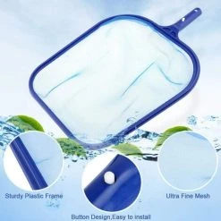 BARES Kescher PoolReinigung, Kescher Schwimmbad Blatt Skimmer Netz, Pool Reinigungsset Mit Kescher-Aufsatz Oberflächenkescher Blau -Poolreinigung Verkäufe 2022 26054961 3