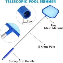 BEARSU Pool Skimmer,Poolkescher/Schwimmbad Kescher/Laubkescher,mit 1.2M Langer Teleskopstange - Fein Maschennetz- Geeignet Für Spas, Swimming Pool- Für Klar Pool Leaves Und Debris -Poolreinigung Verkäufe 2022 27612499 4