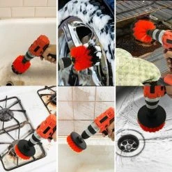 LITZEE Bürstenset Zum Reinigen Von Badewannen, Waschbecken, Fußleisten, Duschwänden Und Poolfliesen (4er Pack) Rot -Poolreinigung Verkäufe 2022 28933066 2