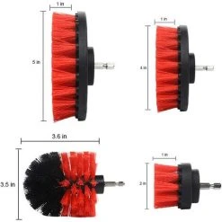 LITZEE Bürstenset Zum Reinigen Von Badewannen, Waschbecken, Fußleisten, Duschwänden Und Poolfliesen (4er Pack) Rot -Poolreinigung Verkäufe 2022 28933066 5