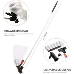 ASUPERMALL BT6898 Saugkopf Zur Reinigung Des Vakuumstrahlbeckens Schwarz (einschließlich 5 Abschnitte Einer 120-cm-Teleskopstange, Aufbewahrungsnetz) -Poolreinigung Verkäufe 2022 30190220 5