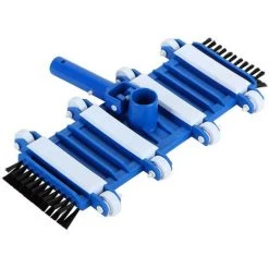 ASUPERMALL 14-Zoll-Schwimmbad-Vakuumkopf Saugkopf Mit Burste Flexibler Vakuumburstenkopf Mit Gewichtetem Boden Vakuumaufsatz Mit Radern Reinigungswerkzeug Fur Poolboden Poolwand,Blau