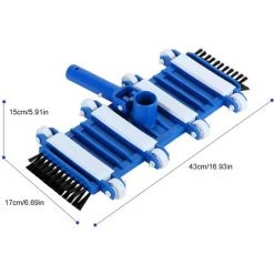 ASUPERMALL 14-Zoll-Schwimmbad-Vakuumkopf Saugkopf Mit Burste Flexibler Vakuumburstenkopf Mit Gewichtetem Boden Vakuumaufsatz Mit Radern Reinigungswerkzeug Fur Poolboden Poolwand,Blau -Poolreinigung Verkäufe 2022 33234846 4