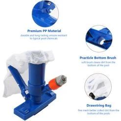ASUPERMALL Pool-Staubsauger Unterwasser-Reinigungsburste Mit Clip-Griff Kordelzug-Beutel Entfernt Eckenablagerungen Ideale Reinigungswerkzeuge Fur Oberirdische Aufblasbare Pools Spa Whirlpool Teich Wasserfall -Poolreinigung Verkäufe 2022 34163879 4