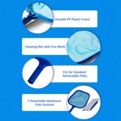 ASUPERMALL Pool-Reinigungsnetz Mit 45-Zoll-Stange Swimmingpool-Reinigungsnetz Mit 5 Abnehmbaren Aluminium-Stabteilen Pool-Blatt-Rechen Professionelles Feinmasch-Reinigungswerkzeug Fur Kleine Pools Teichbrunnen -Poolreinigung Verkäufe 2022 34186104 5