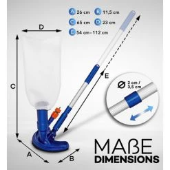 Tillvex Pool Bodensauger Set | Poolsauger Mit Saugbürste Teleskopstange Auffangsack Gartenschlauch-Anschluss Sauger | Venturibodensauger Reinigungsbürste -Poolreinigung Verkäufe 2022 36725271 4