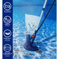 Tillvex Pool Bodensauger Set | Poolsauger Mit Saugbürste Teleskopstange Auffangsack Gartenschlauch-Anschluss Sauger | Venturibodensauger Reinigungsbürste -Poolreinigung Verkäufe 2022 36725271 5