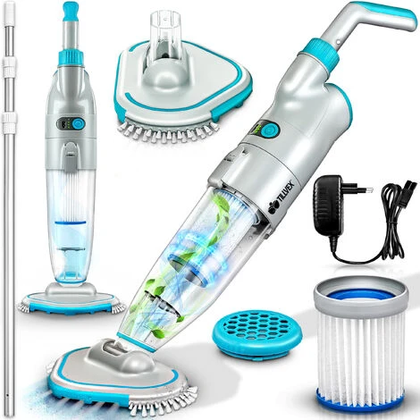 Tillvex Poolsauger Mit Akku Und 3,6 M Teleskopstange - Bis Zu 25 M³ | Pool Bodensauger Elektrisch | Poolreiniger Mit Filter & 2-Geschwindigkeits-System | Handsauger Reinigungsset Kabellos 1 Tillvex Poolsauger Mit Akku Und 3,6 M Teleskopstange - Bis Zu 25 M³ | Pool Bodensauger Elektrisch | Poolreiniger Mit Filter & 2-Geschwindigkeits-System | Handsauger Reinigungsset Kabellos