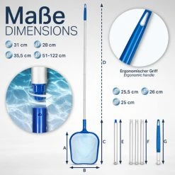 Tillvex Pool Kescher Set | Pool Reinigungsset Mit Teleskopstange 122 Cm | Laubkescher Feinmaschig | Poolkescher Zur Reinigung Von Schwimmbad Whirlpool Spa -Poolreinigung Verkäufe 2022 37400144 3