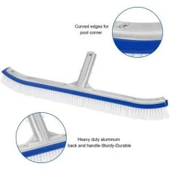 SUN FLOWERDE Poolbürste, 45cm Aluminium-Poolreinigungsbürste Mit EZ-Clips Und Starken Borsten Für Schwimmbad, Teich, Spa, Stufen, Böden, Wände -Poolreinigung Verkäufe 2022 39714922 3