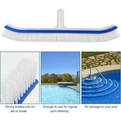 SUN FLOWERDE Poolbürste, 45cm Aluminium-Poolreinigungsbürste Mit EZ-Clips Und Starken Borsten Für Schwimmbad, Teich, Spa, Stufen, Böden, Wände -Poolreinigung Verkäufe 2022 39714922 4