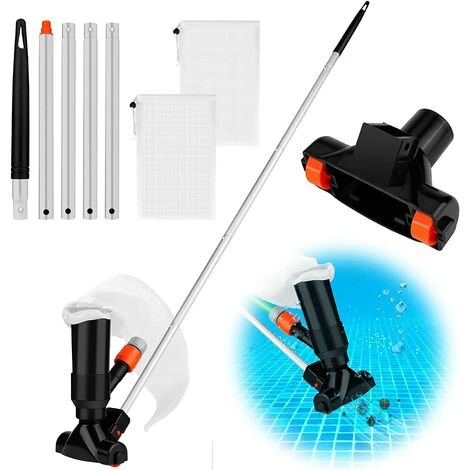 BRIDAY Pool-Staubsauger, Manueller Oberirdischer Pool-Staubsauger Mit Bürste Mit 5 Schaufeln Und 2 Netzbeuteln Spa-Pool-Staubsauger Mit Bürsten Für Die Schwimmbadreinigung 1 BRIDAY Pool-Staubsauger, Manueller Oberirdischer Pool-Staubsauger Mit Bürste Mit 5 Schaufeln Und 2 Netzbeuteln Spa-Pool-Staubsauger Mit Bürsten Für Die Schwimmbadreinigung