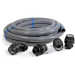 POOL TOTAL Poolanschluss-SET 25m Flexrohr Ø 63mm + 4 Flex-Fittinge, Dichtband
