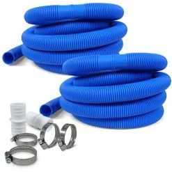 POOL TOTAL SET> 2x 6,00m Schwimmbad Schlauch, Blau Ø 38mm