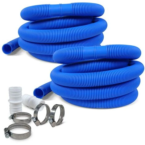 POOL TOTAL SET> 2x 6,00m Schwimmbad Schlauch, Blau Ø 38mm 1 POOL TOTAL SET> 2x 6,00m Schwimmbad Schlauch, Blau Ø 38mm