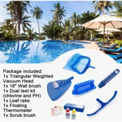 INSMA 6Pcs / Set Wartung Reinigung Schwimmnetz + Bürste + Schwimmendes Thermometer -Poolreinigung Verkäufe 2022 51781559 4