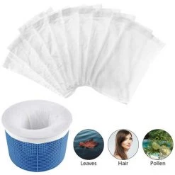 Betterlife Pool-Skimmer-Socken, Pool-Skimmer-Socken, Elastische Nylongewebefilter, Pool-Skimmer-Socken Zum Auffangen Von Pollen, Blättern, Haaren (15 Stück, Weiß)