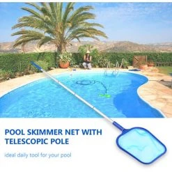 LIFCAUSAL Pool-Skimmer-Netz Mit Verstellbarer Teleskopstange Pool-Reinigungsnetz Zum Entfernen Von Laubrechen Schwimmbecken-Bergungsnetz Schnelles Reinigungswerkzeug Für Pool-Brunnen-Aquarium-Reinigungswerkzeug