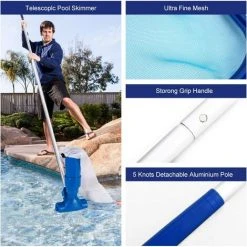 OCXIN Pool Reinigungsset Mit Kescher, Teleskopstange Und Pool Vakuumkopf, Cleaning Kit Pool Zubehör Für Schwimmbad, Teich, Whirlpools Wird In Teichen Verwendet -Poolreinigung Verkäufe 2022 57686744 4