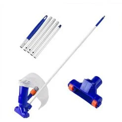 HIASDFLS Schwimmbecken-Staubsauger, Schwimmbecken-Bodenstaubsauger, Schwimmbecken-Jet-Staubsauger Mit Oberflächengitter Und 5-teiligen Stangen, Manueller Pool-Reiniger Für Teiche, Aquarien