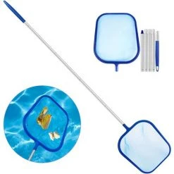 HIASDFLS Schwimmbecken-Kescher, Oberflächennetze Für Schwimmbäder Mit 47" 5-teiliger Aluminiumstange Zur Reinigung Von Schwimmbädern, Gartenteichen, Whirlpools, Spas – Springbrunnen-Aquarium