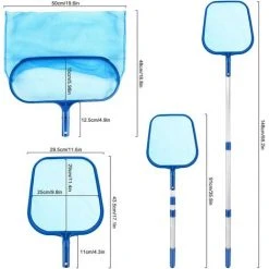 QERSTA Schwimmbeckenboden-Kescher-Kit Mit Aluminium-Teleskopgriff, Schwimmbecken-Keschernetz Für Schwimmbecken, Teiche, Springbrunnen, Teich, Aquarium -Poolreinigung Verkäufe 2022 59920713 2