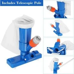 TINOR Pool-Staubsauger, Pool-Jet-Staubsauger Mit 5-teiliger Stange, Tragbares Staubsaugerzubehör Für Spa, Teich, Schwimmbad, Springbrunnen -Poolreinigung Verkäufe 2022 60367516 3