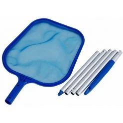 LIFCAUSAL Pool-Reinigungsnetz Mit 45-Zoll-Stange Schwimmbecken-Reinigungsnetz Mit 5 Abnehmbaren Aluminium-Stababschnitten Pool-Laubrechen Professionelle Feinmaschige Reinigungswerkzeuge Für Kleine Pools Teichbrunnen