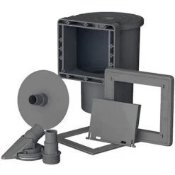 WELL2WELLNESS Pool Skimmer Set Deluxe Graphit Für Stahlwandbecken