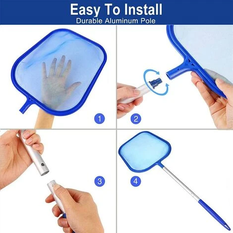 RHAFAYRE Schwimmbecken-Kescher, Oberflächen-Kescher Für Schwimmbäder, Boden-Kescher 1,2 M Pool-Skimmer-Kescher Mit Teleskopgriff, Reinigungs-Kescher Für Pool, Spa, Teiche 3 RHAFAYRE Schwimmbecken-Kescher, Oberflächen-Kescher Für Schwimmbäder, Boden-Kescher 1,2 M Pool-Skimmer-Kescher Mit Teleskopgriff, Reinigungs-Kescher Für Pool, Spa, Teiche – Bild 3