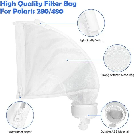 HEGUYEY Pool-Reinigungsbeutel Für Polaris 280 Oder 480, 2 Stück Nylon-Reißverschlussbeutel-Ersatz-Mehrzweck-Netzbeutel 2 HEGUYEY Pool-Reinigungsbeutel Für Polaris 280 Oder 480, 2 Stück Nylon-Reißverschlussbeutel-Ersatz-Mehrzweck-Netzbeutel – Bild 2