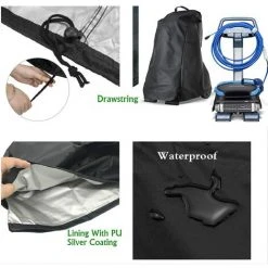 TINOR Abdeckung Für Poolroboter, Abdeckung Für Gartenroboter Mit Griff Und Kordelzug, Wasserdicht, 420D Oxford Black 56 * 66 * 107 Cm -Poolreinigung Verkäufe 2022 65265386 4