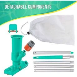 DONTODENT Pool-Staubsauger, Tragbares Pool-Pflegeset Mit Aluminiumstange, Vakuum-Jet-Unterwasserreiniger, Netzbeutel – Für Springbrunnen, Um Blätter Von Schmutzbetten Zu Reinigen -Poolreinigung Verkäufe 2022 66095792 4