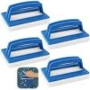 READCLY Wasserleitungs-Schwammbürste, DBAILY 4-teiliges Multifunktions-Kunststoff-Schwimmbad-Bürsten-Bürsten-Bodenwand-Schwimmbad-Reinigungswerkzeug Für Whirlpools (Blau + Weiß)