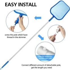 READCLY Kescher Für Pooloberflächen, Mesh-Poolnetz, Werkzeug, Teich-Skimmerblatt, 122 Starke Poolpflege-Kits Mit 31 X 27 Mesh-Netz Und Griff -Poolreinigung Verkäufe 2022 66539818 3