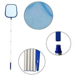 RHAFAYRE Oberflächen-Kescher, Tiefenrechen Und Robustes, Verstellbares Teleskop-Aluminium-Skimmer-Kescher-Reinigungswerkzeug Für Pool/Brunnen/Tank -Poolreinigung Verkäufe 2022 66821392 3