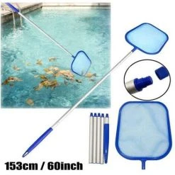 RHAFAYRE Oberflächen-Kescher, Tiefenrechen Und Robustes, Verstellbares Teleskop-Aluminium-Skimmer-Kescher-Reinigungswerkzeug Für Pool/Brunnen/Tank -Poolreinigung Verkäufe 2022 66821392 4