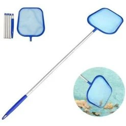 RHAFAYRE Oberflächen-Kescher, Tiefenrechen Und Robustes, Verstellbares Teleskop-Aluminium-Skimmer-Kescher-Reinigungswerkzeug Für Pool/Brunnen/Tank -Poolreinigung Verkäufe 2022 66821392 5