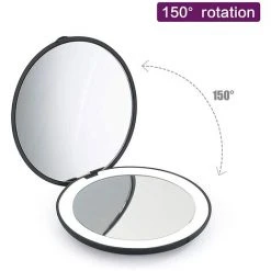 BENOBBY KIDS LED-Kompaktspiegel, 1x/2x Vergr??erung Mit Licht, 2-seitiger Taschenspiegel, Reise-Make-up-Spiegel, 3,5-Zoll-Kompaktspiegel F��r Geldb?rsen, Kleiner Handtaschenspiegel, Schwarz -Poolreinigung Verkäufe 2022 67068903 4