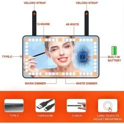 BENOBBY KIDS Auto-Sonnenblenden-Kosmetikspiegel, Schminkspiegel Mit Lichtmodi Und 60 LED-Leuchten, Wiederaufladbarer LED-beleuchteter Autospiegel Mit Dimmbarem Touchscreen, Sonnenblende, Reise-Kosmetikspiegel F��r Auto, LKW, SUV (Wei?) -Poolreinigung Verkäufe 2022 67069052 5