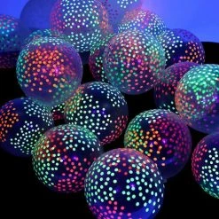 MONLY 50 Stück Mini Dot Fluoreszierende Reaktive Neon-Luftballons Schwarzlicht-Party-Luftballons, Die Im Dunkeln Leuchten, Neon-Latex-Luftballons Für Hochzeit, Geburtstag, Party (transparent) -Poolreinigung Verkäufe 2022 67563087 4