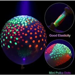 MONLY 50 Stück Mini Dot Fluoreszierende Reaktive Neon-Luftballons Schwarzlicht-Party-Luftballons, Die Im Dunkeln Leuchten, Neon-Latex-Luftballons Für Hochzeit, Geburtstag, Party (transparent) -Poolreinigung Verkäufe 2022 67563087 5