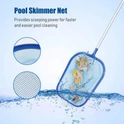 HAPPYSHOPPING Pool-Skimmer-Netz Mit Teleskopstangen-Entfernung, Laubrechen, Schwimmbeckenteiche, Schnelles Reinigungswerkzeug Mit Robusten Aluminiumrahmen, Maschennetzen -Poolreinigung Verkäufe 2022 67710535 5