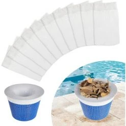 GDRHVFD Schwimmbad-Nylonfilter, Elastische Nylonfilter, Skimmer-Socken, Pool-Stofffilter, Pool-Skimmer-Filter Zum Herausfiltern Von Insekten, Blättern, Haaren, Schaum – 10 Stück