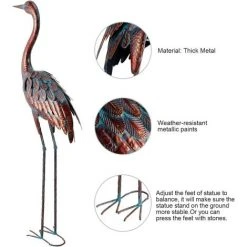 MONLY Gartenkran-Statuen Und Skulpturen Für Den Außenbereich, Metall-Yard-Kunststatue Für Gartendekoration, Groß -Poolreinigung Verkäufe 2022 68147959 3