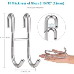 MONLY Duschtürhaken (2 Stück), Türhaken Für Rahmenlose Glasduschtüren Im Badezimmer, Handtuchhaken, Duschabzieherhaken -Poolreinigung Verkäufe 2022 68148085 3