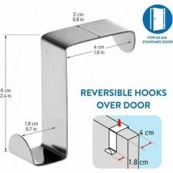 MONLY Seger – 6 Türhaken Aus Edelstahl – Wendbar Für Standardtüren Und Garderobenschränke – Bis 5 Kg -Poolreinigung Verkäufe 2022 68482208 3