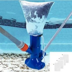 LONGZIMING Manueller Pool-Staubsauger – Jet-Pool-Reiniger Mit 4 Oberflächennetzen Und 5-teiligem Schaft – Manueller Pool-Staubsauger Für Teiche, Aquarien Und Springbrunnen